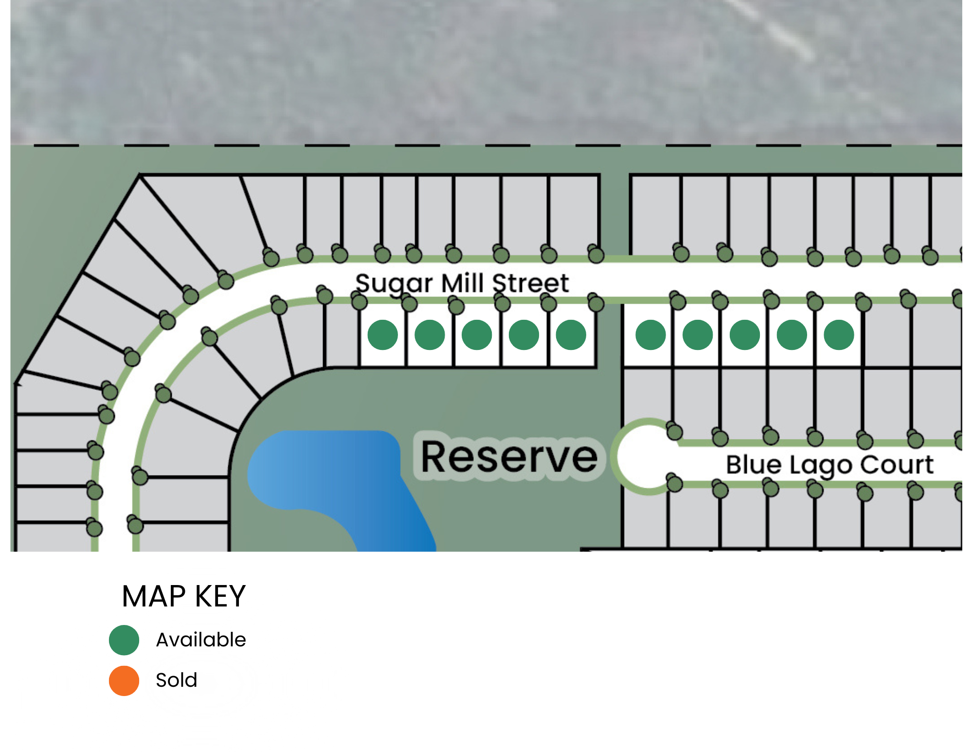 Site map of Alta Homes subdivision showing available lots and home sites